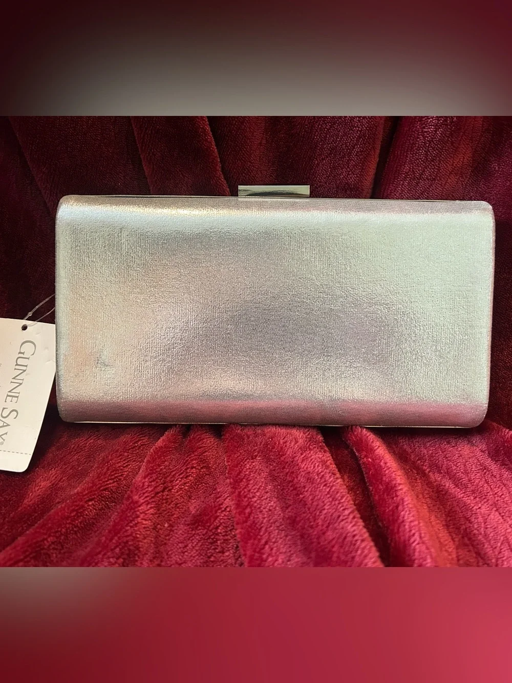 Gunne Sax by Jessica McClintock Silver Crystal Evening Clutch